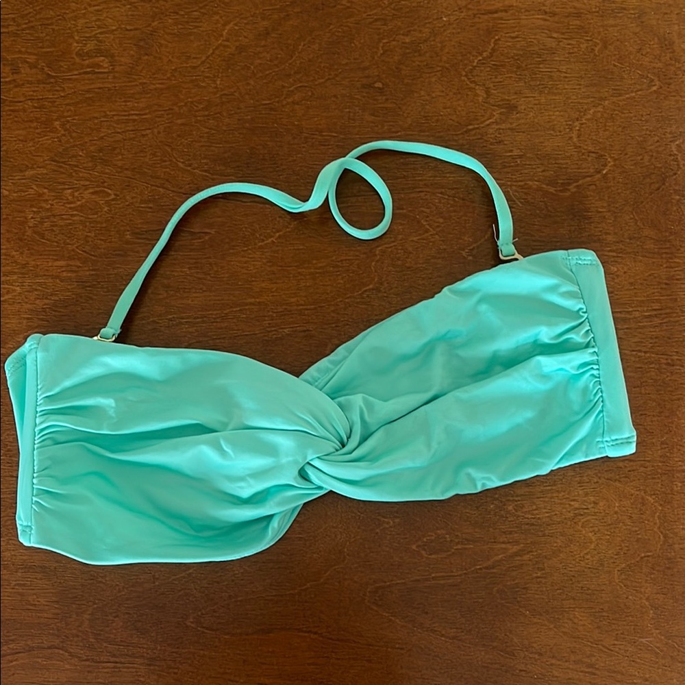 Mossimo Mint Green Bandeau Bikini Top Women's Twist Halter Strap Padded Size Med